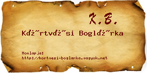 Körtvési Boglárka névjegykártya