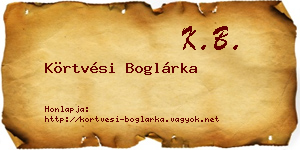 Körtvési Boglárka névjegykártya