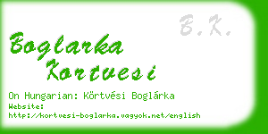 boglarka kortvesi business card