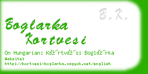 boglarka kortvesi business card